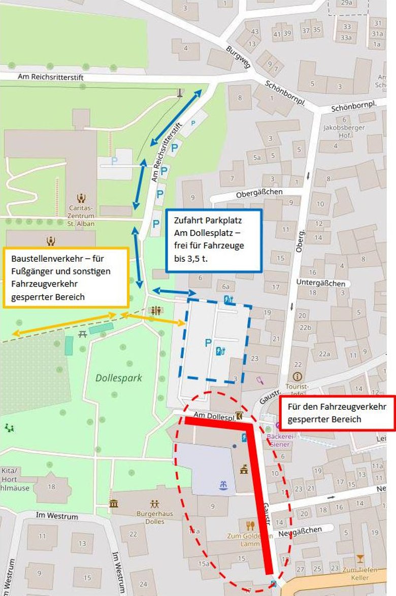 Skizze Straßensperrungen und Umfahrungen Bauphase 3